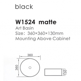 Lavoar ceramic W1524 negru mat